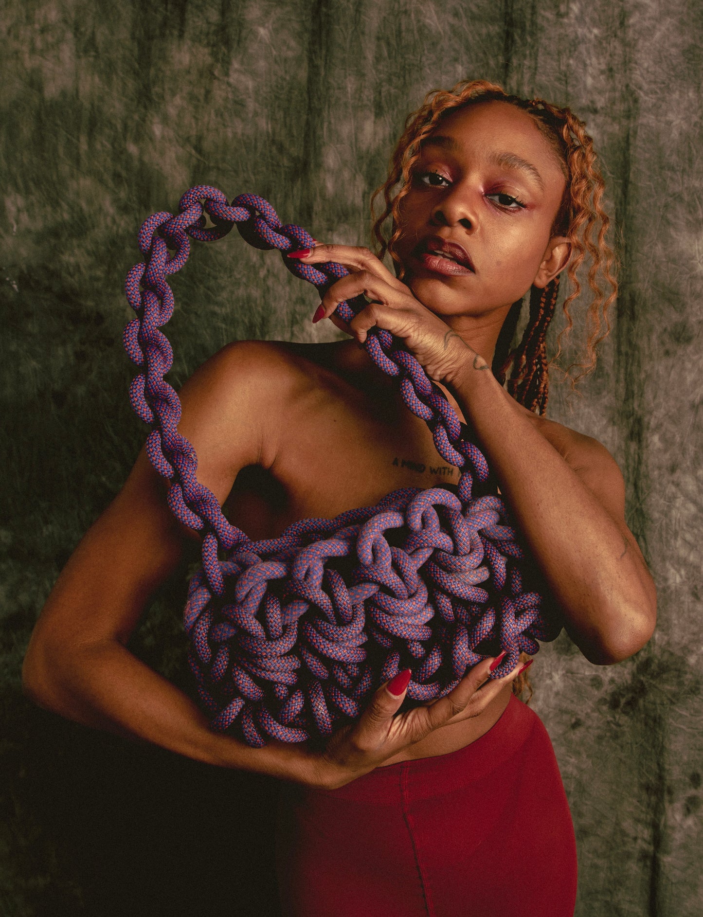 Static Purple Rope Bag