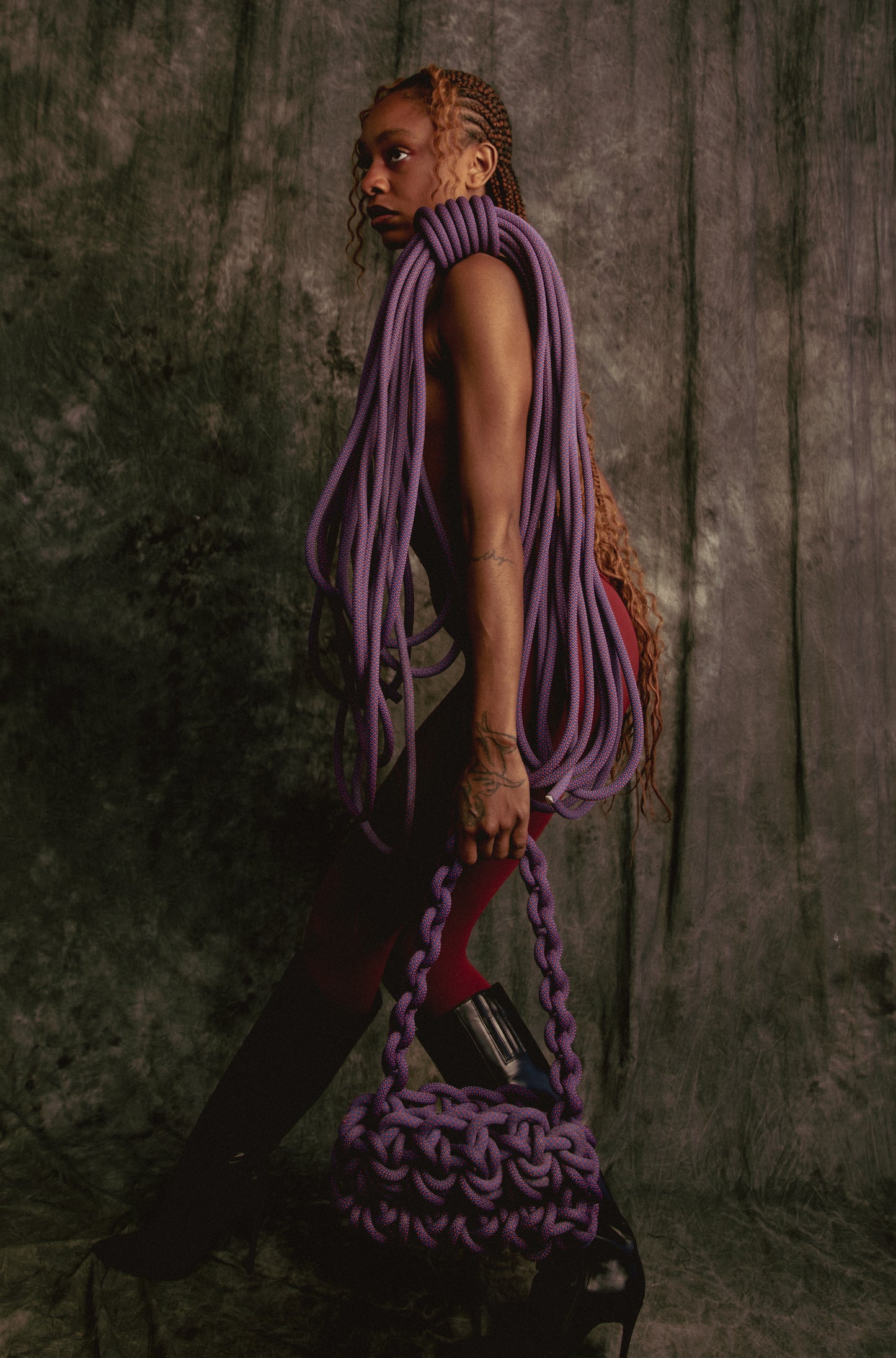 Static Purple Rope Bag